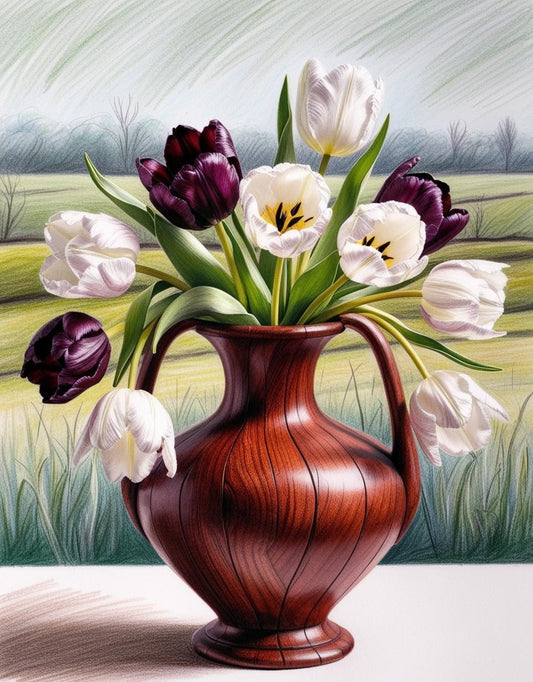 Paint By Number Elegant Spring Tulips