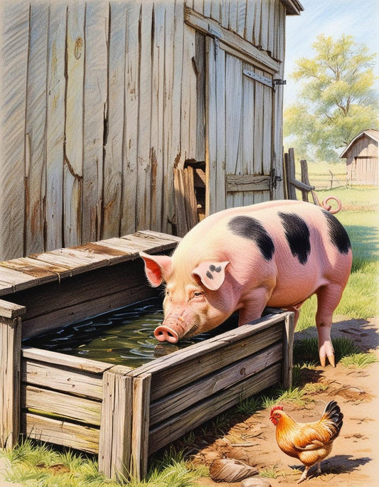 Paint by Number Farmyard Pig