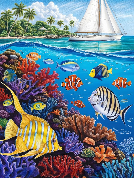 Paint by Number Biscayne National Park (Florida) – – Underwater Coral Reef