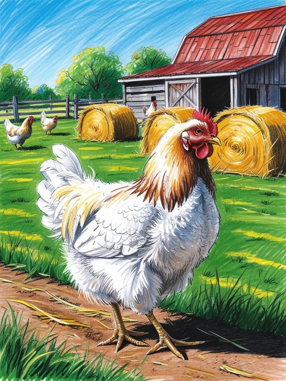 Paint by Number Farmyard Chicken