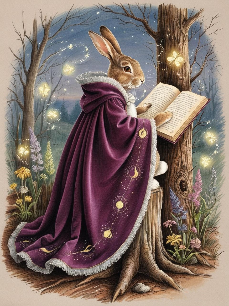 Paint by Number Enchanted Forest Bunny