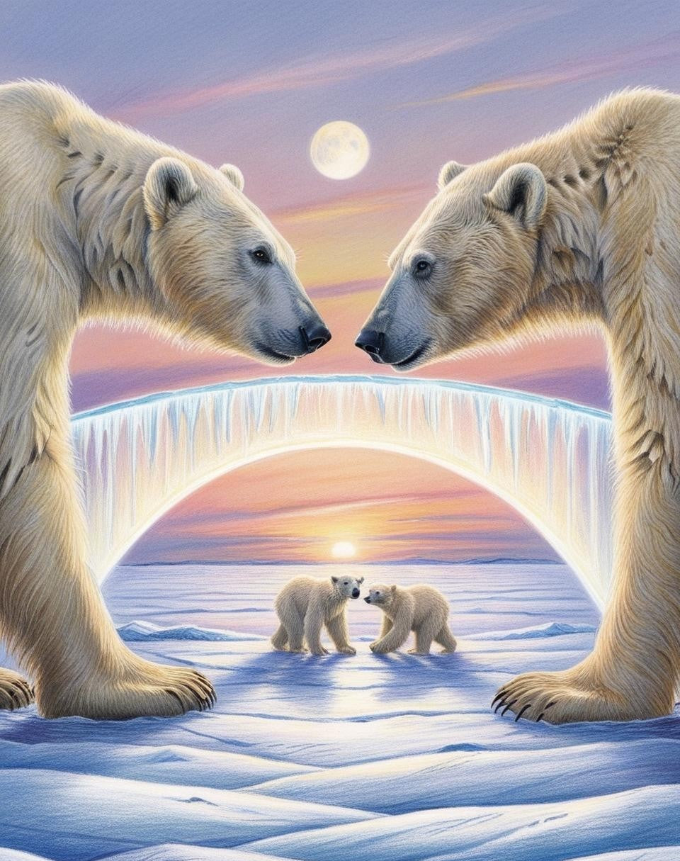 Paint By Number Polar Bear Journeying Across the Ice Flats