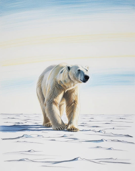 Paint By Number Polar Bear in the Arctic Dawn