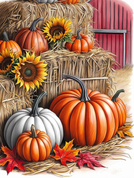 Paint By Number Bountiful Pumpkins