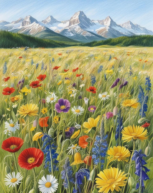 Paint by Number Untamed Wildflowers