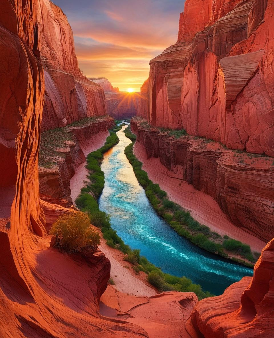 Paint by Number River in the Desert