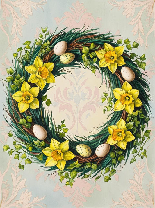 Paint by Number Springtime Easter Wreath