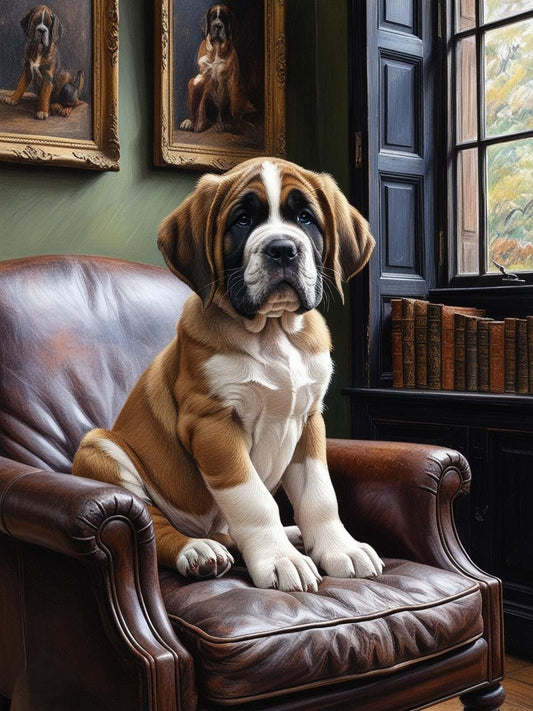 Paint by Number Droopy-Eared Charm: Saint Bernard