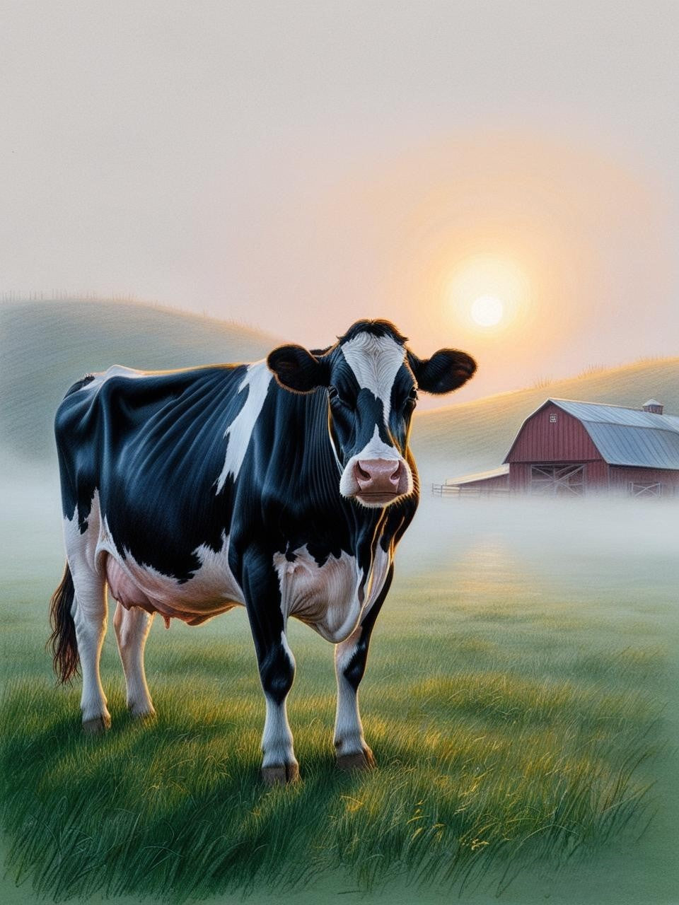 Paint by Number Dairy Cow’s Farmstead