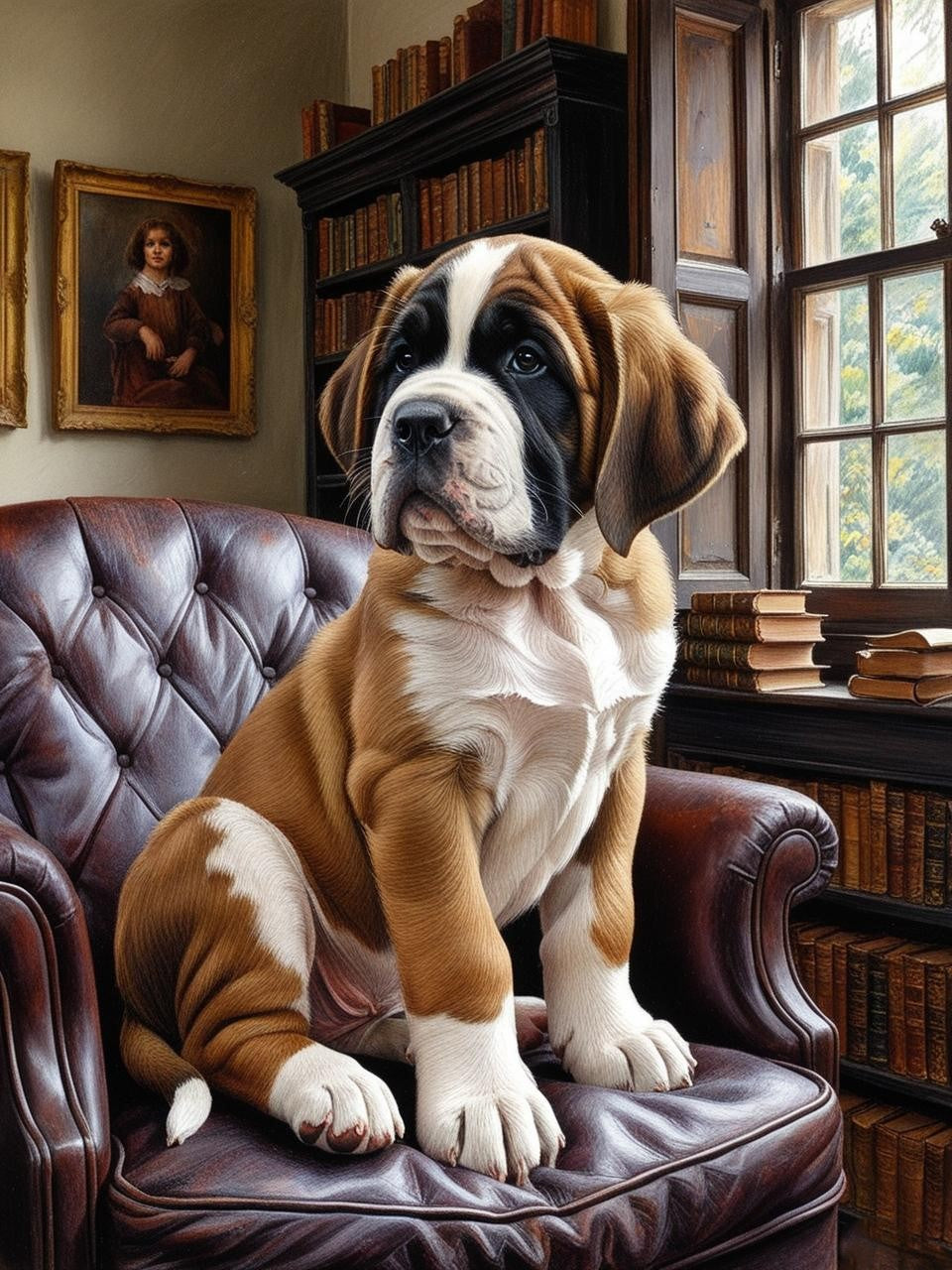 Paint by Number Cozy Saint Bernard Pup