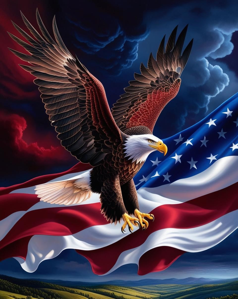 Paint by Number Patriotic Eagle Majesty