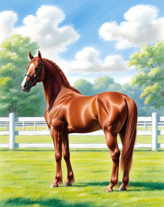 Paint by Number Pony in the Pasture