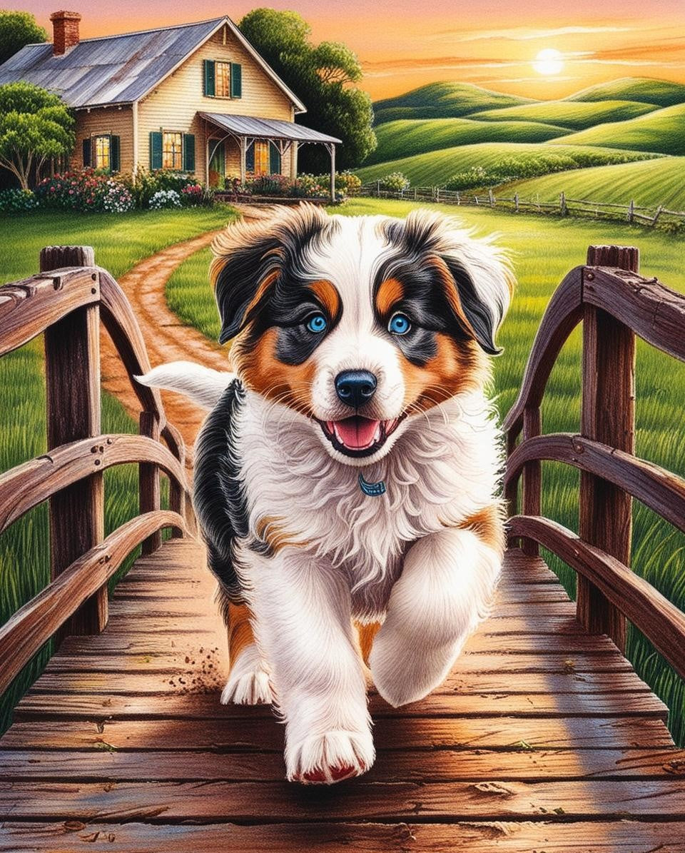 Paint by Number Australian Shepherd Fun and Games