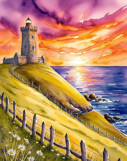 Paint by Number Sunset Lighthouse