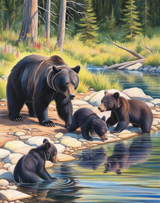 Paint By Number Watchful Mother Bear