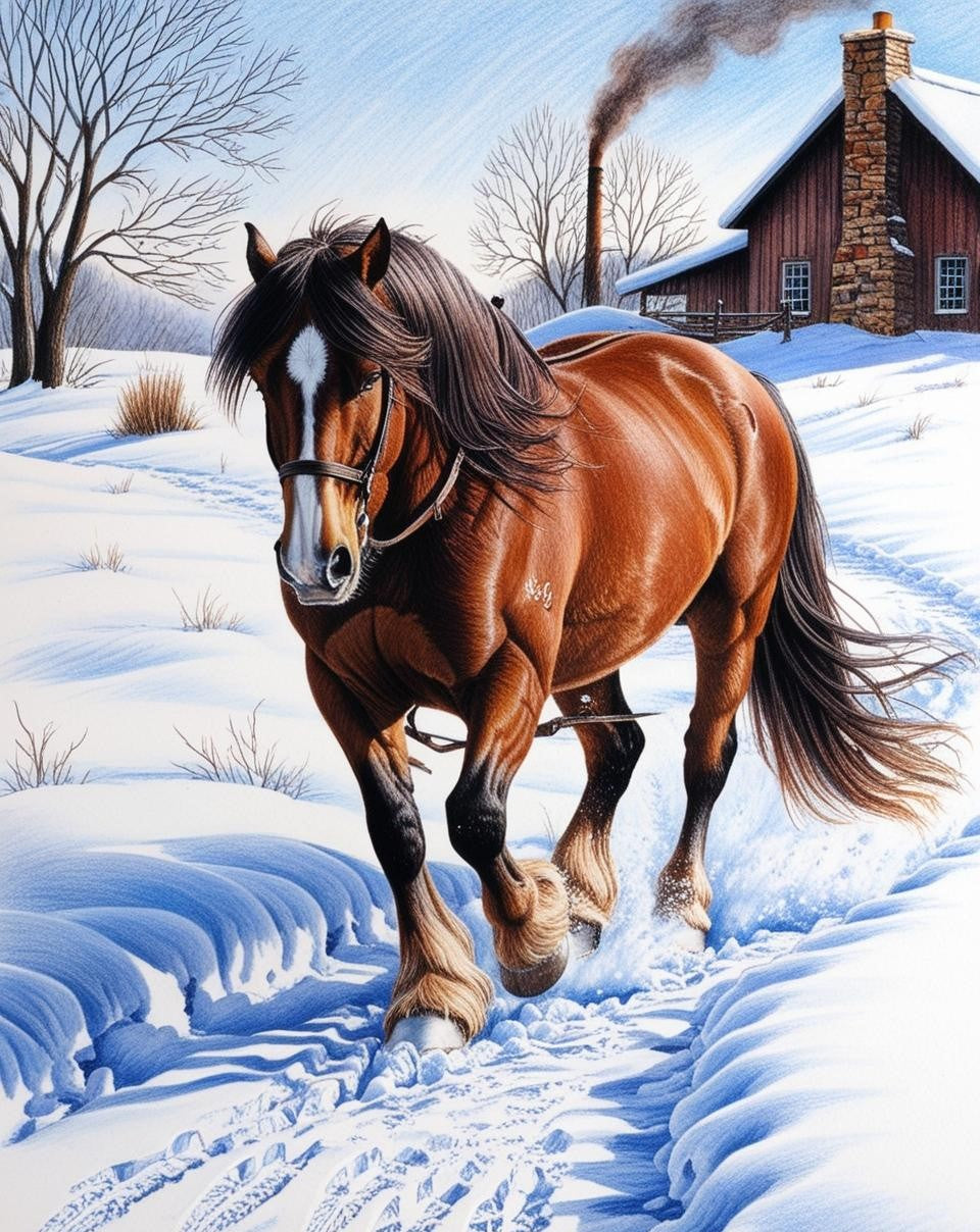 Paint by Number Graceful Clydesdale