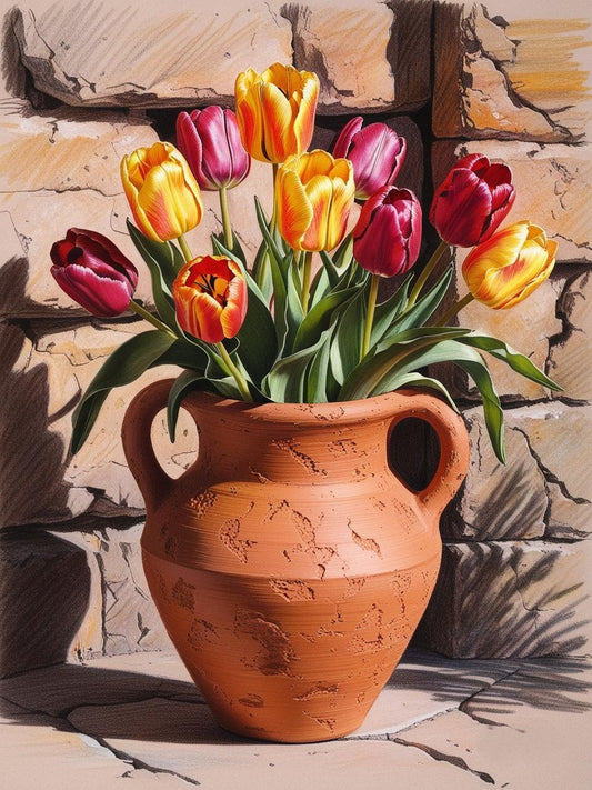 Paint By Number Sunlit Tulips