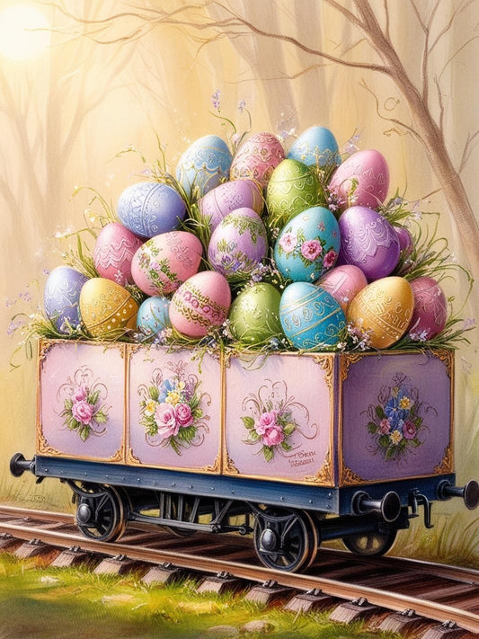 Paint by Number Fairy-Tale Easter Train