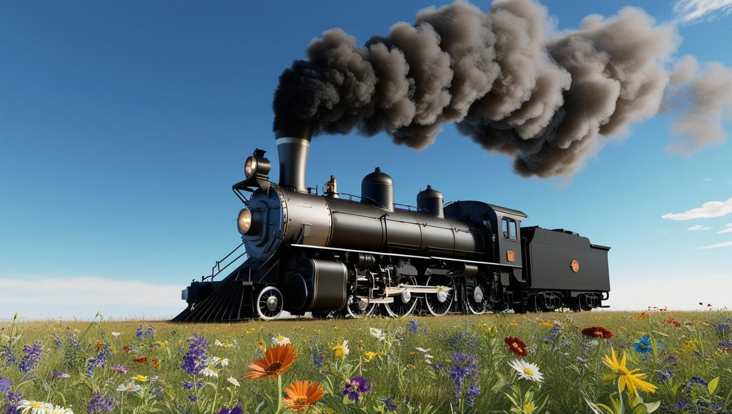 Paint by Number Steam Locomotive