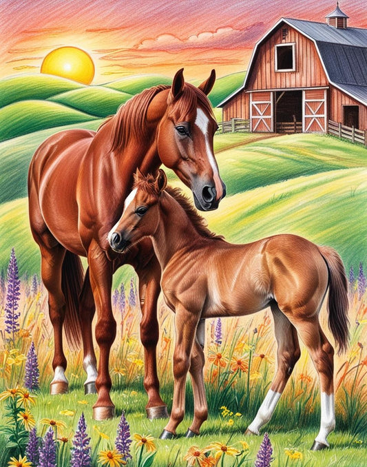 Paint by Number The Mare and Her Foal