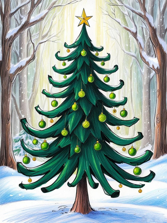 Paint by Number Sparkle and Joy Christmas Tree