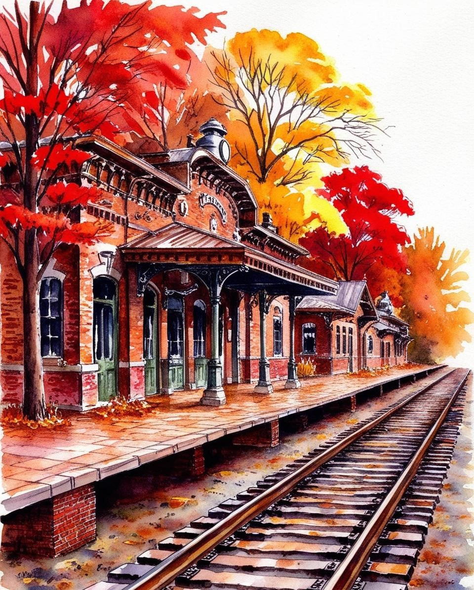 Paint By Number Brilliant Fall Scene