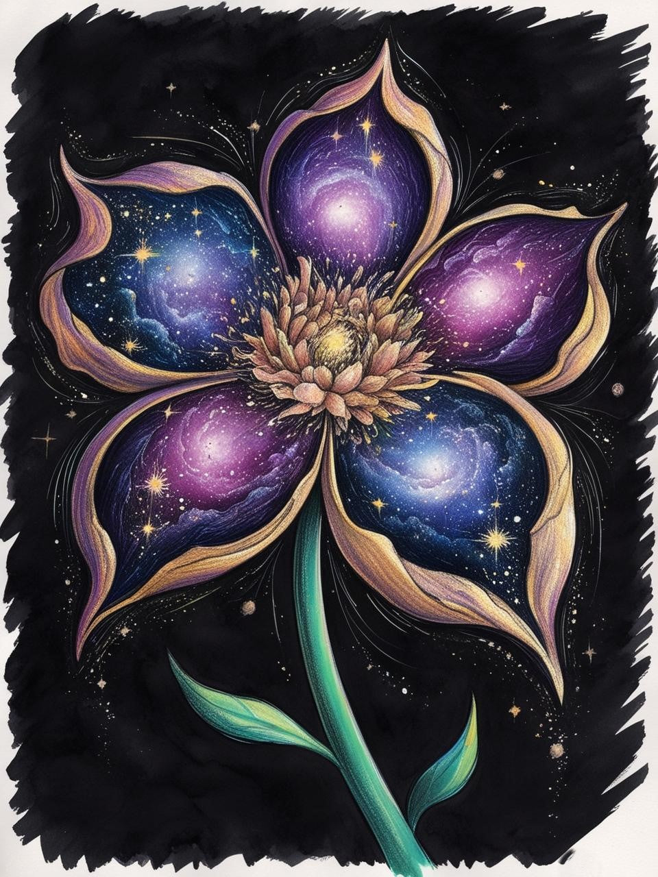 Paint By Number Celestial Blossom: A Universe in Bloom