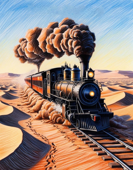 Paint By Number Nostalgic Locomotive Design