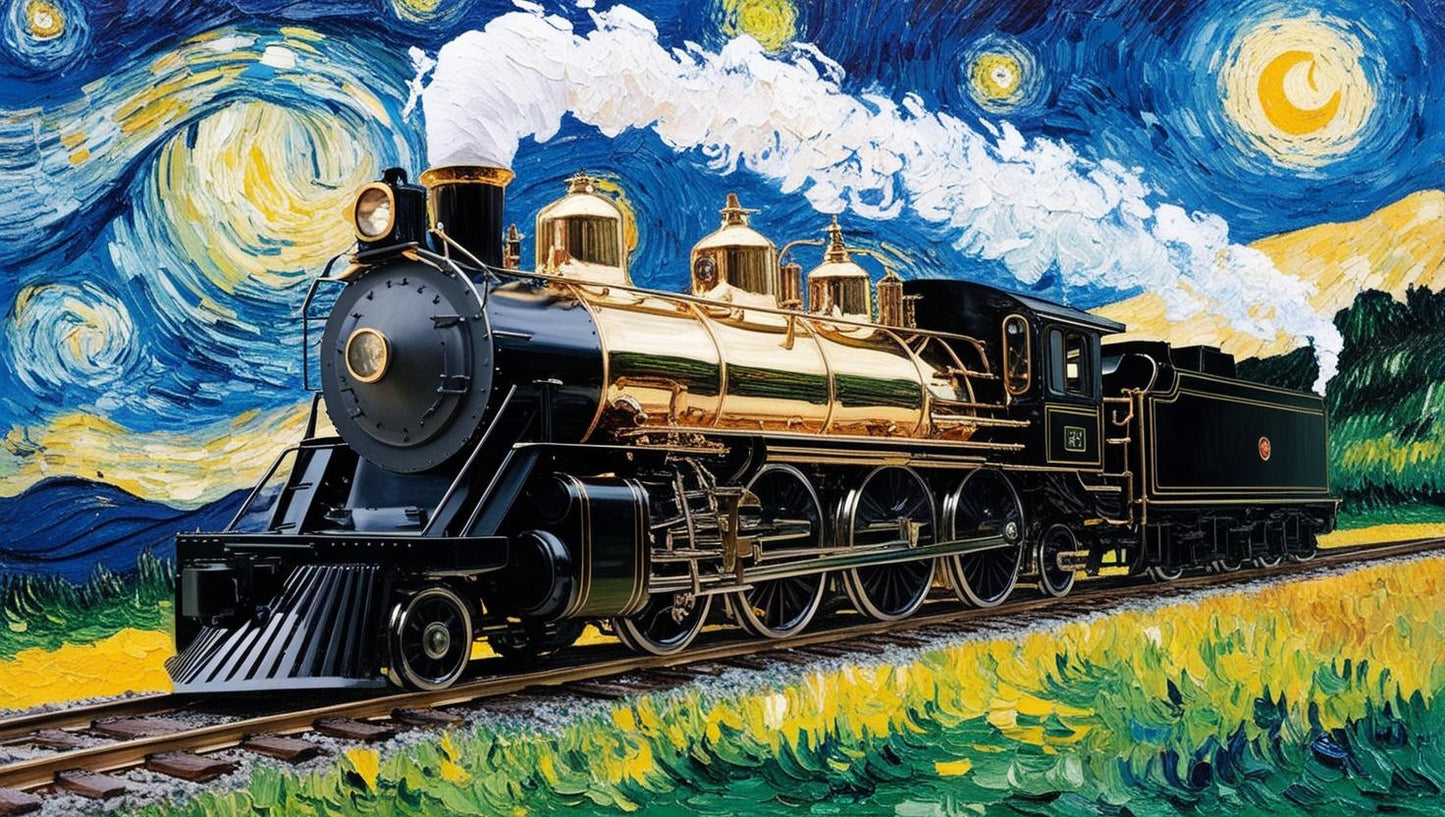 Paint by Number Van Gogh’s Starry Night Meets the Steam Train