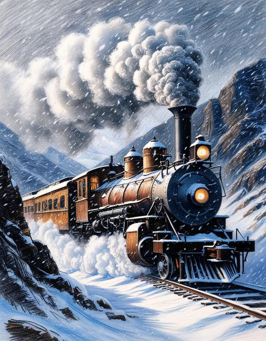 Paint By Number Timeless Steam Engine