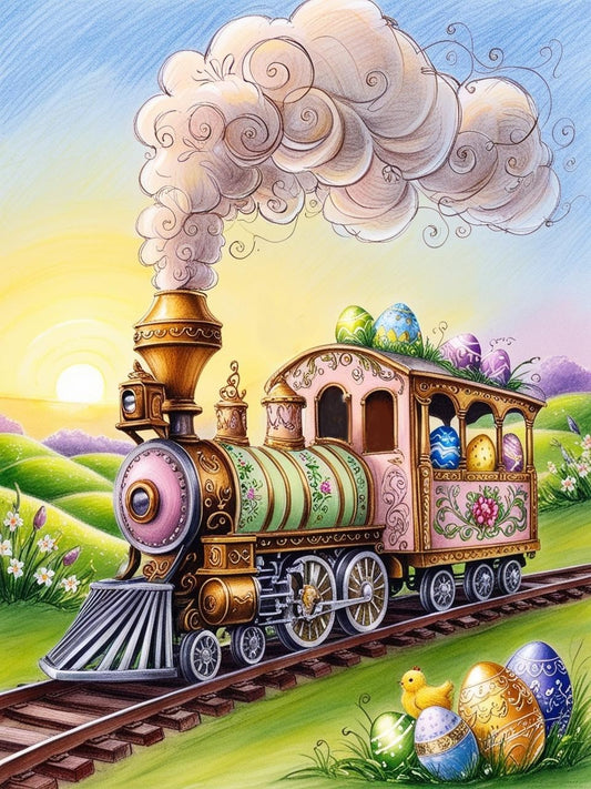 Paint by Number Easter Wonderland Train