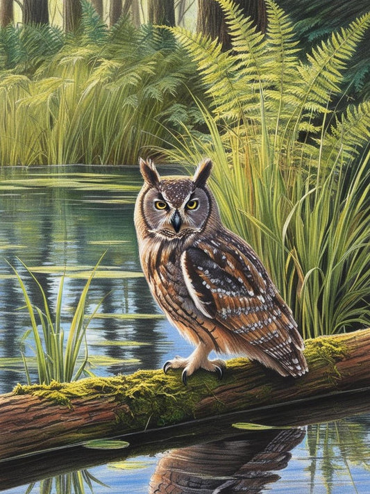 Paint by Number Owl in the Glade