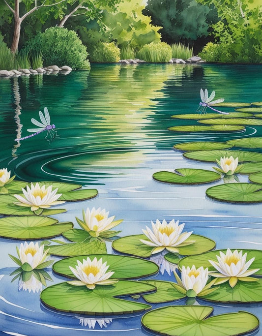 Paint by Number Lily Pond Serenity