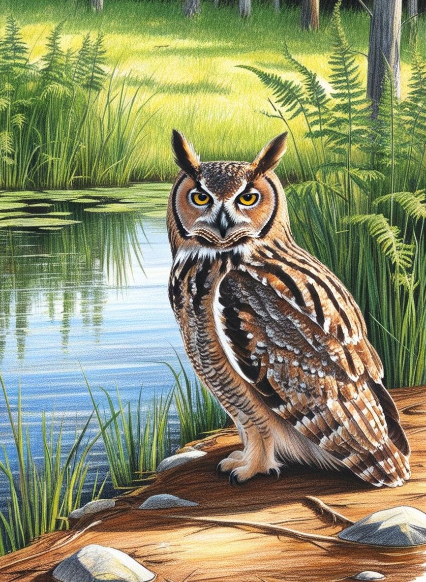 Paint by Number Woodland Watcher Owl