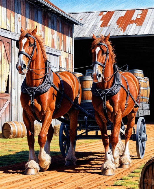 Paint by Number Clydesdales in Motion