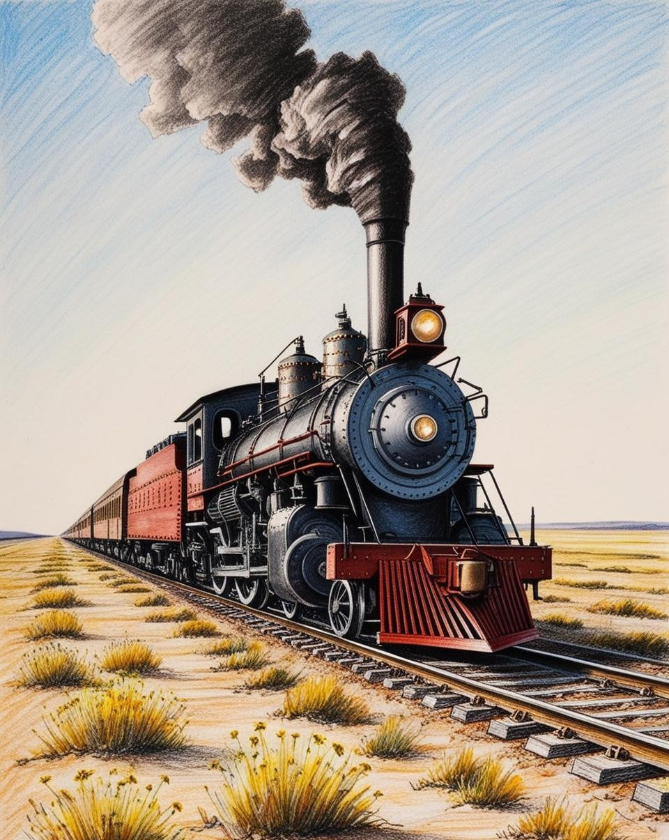 Paint By Number Antique Train Elegance