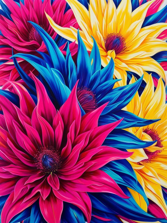 Paint By Number Psychedelic Petals: The Floral Explosion