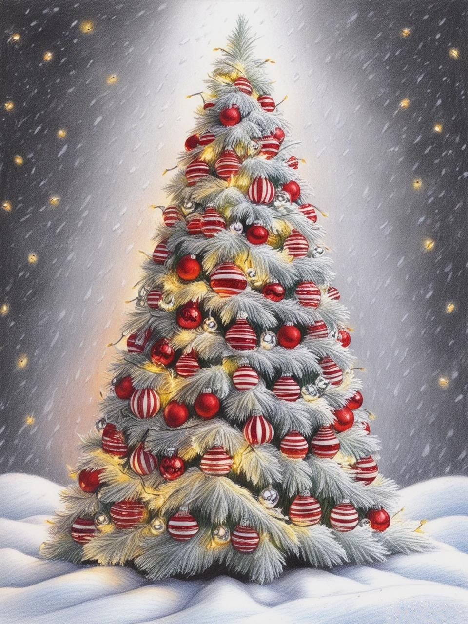 Paint by Number Holiday Evergreen Christmas Tree