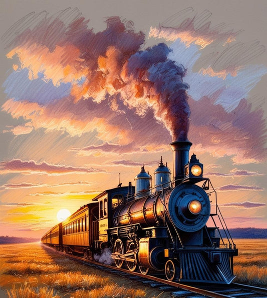 Paint By Number Nostalgic Train Ride