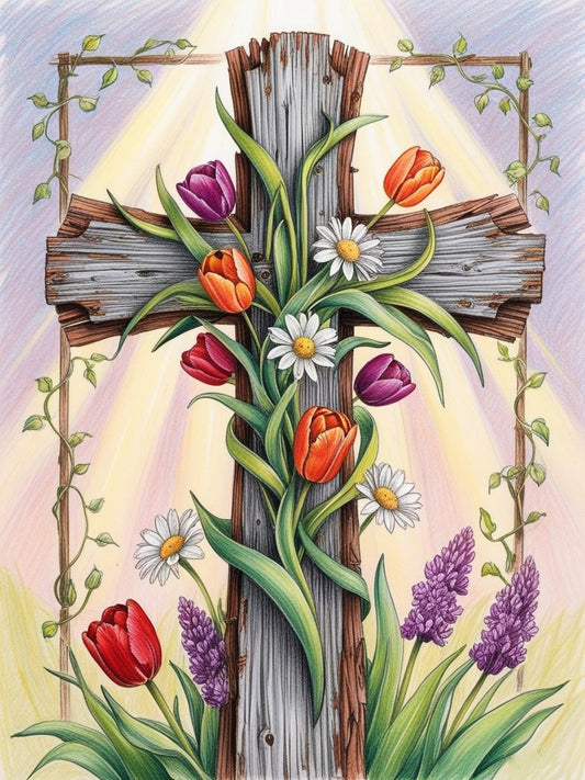 Paint by Number Touch of Grace – Easter Cross