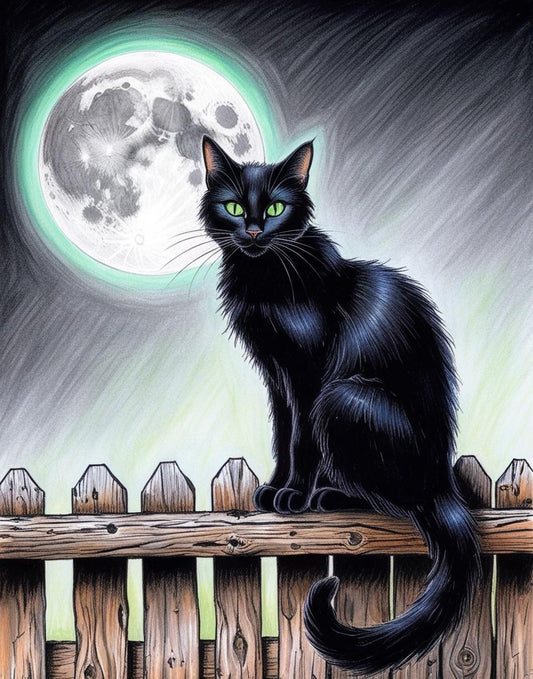 Paint by Number Wicked Black Halloween Cat