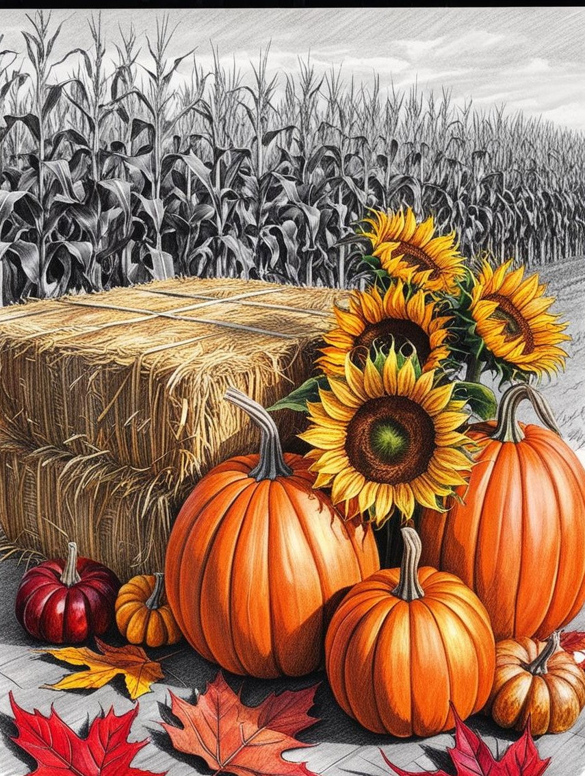 Paint By Number Bountiful Pumpkin Harvest