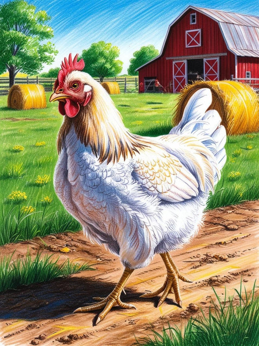 Paint by Number Rustic Chicken