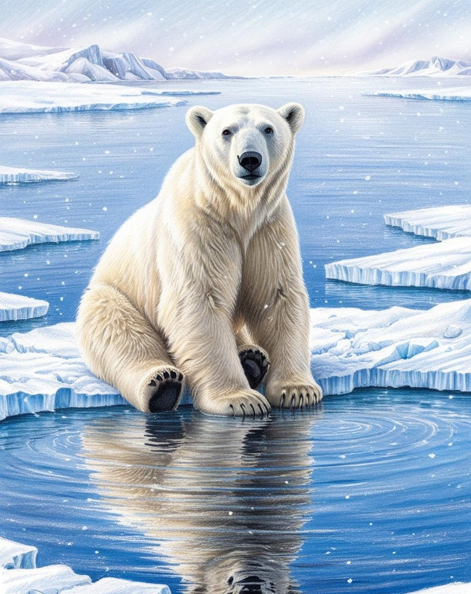 Paint By Number Majestic Polar Bear on Arctic Ice