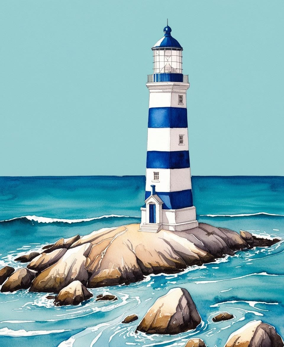 Paint by Number Lighthouse Serenity