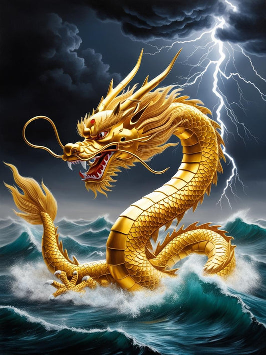 Paint by Number Epic Golden Dragon