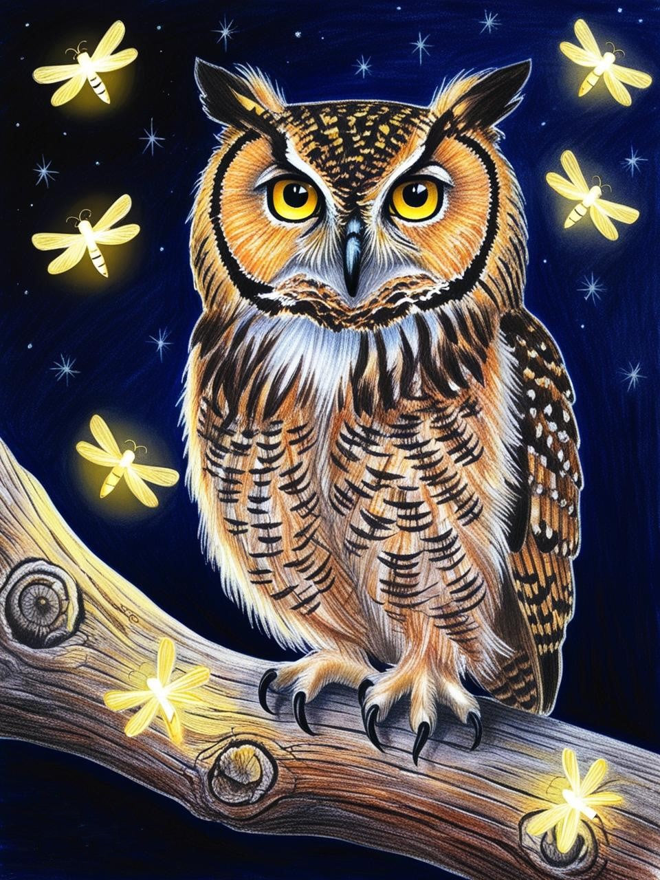 Paint by Number Quiet Owl Beneath the Stars