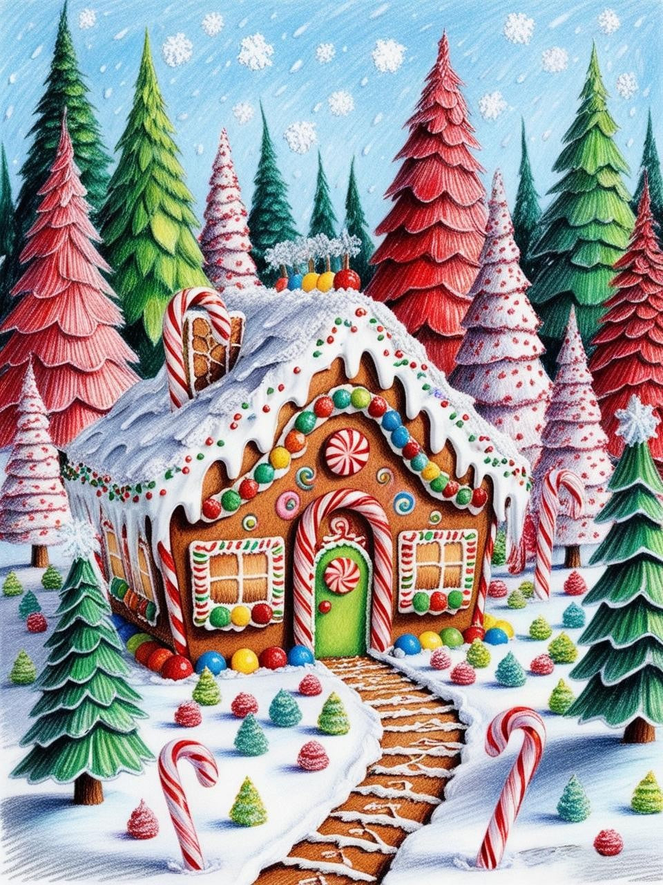 Paint by Number Frosted Gingerbread House