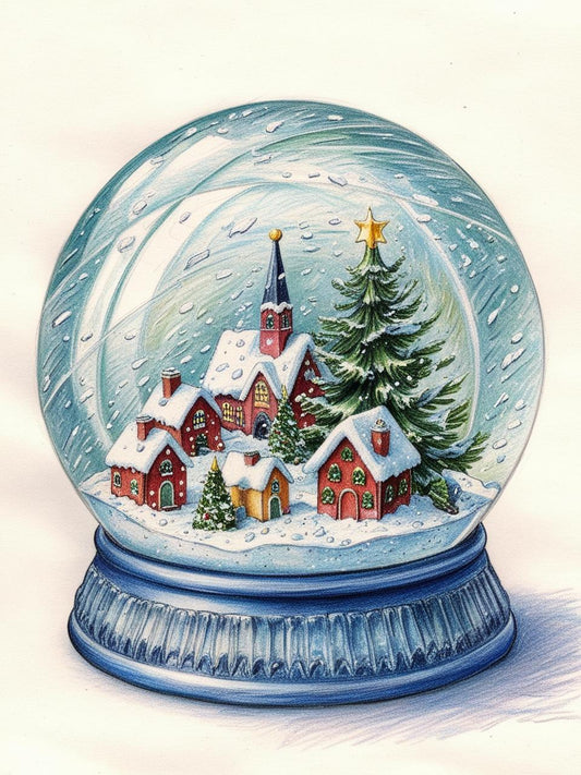 Paint by Number Timeless Winter: The Magic Snow Globe Town