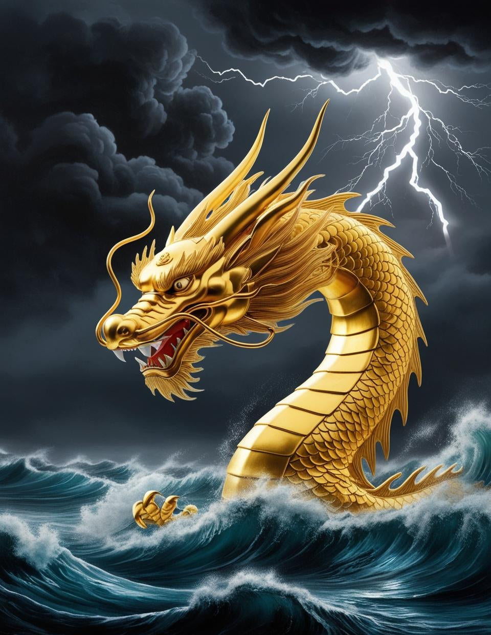 Paint by Number Power of the Golden Dragon